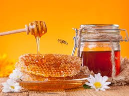 Rich golden honey in a jar